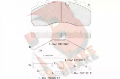 R BRAKE rb1194117 -  Комплект тормозных колодок, дисковый тормоз